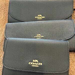 Coach Black Leather Wallet Set